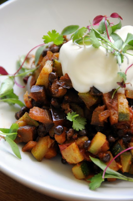 Spiced Seasonal Vegetables with Puy Lentils