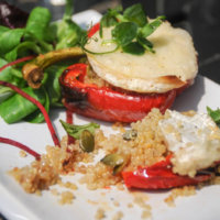 Roasted Peppers with Quinoa and Capricorn Goats Cheese