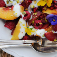 Late Summer Fruit Salad with Pomegranate and Pistachio