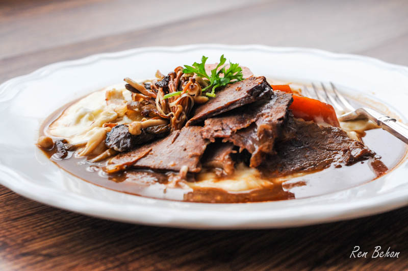 Recipe: Slow Cooked Beef Brisket with Celeriac Mash and Wild Mushrooms