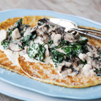 Pancakes with Chicken and Spinach
