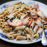 Fish is the Dish: Whole Wheat Penne with Prawns