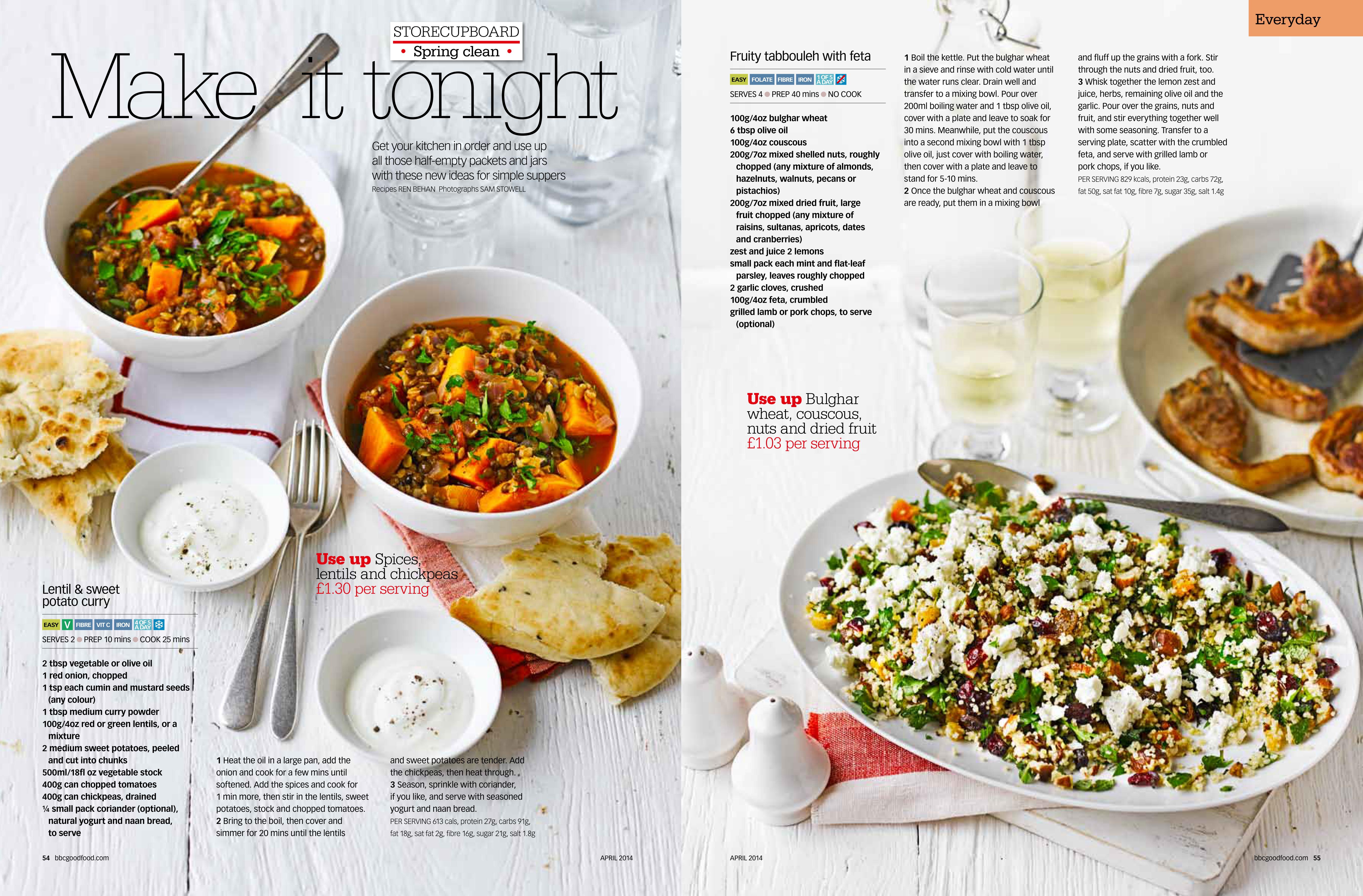 Five spring recipes in BBC Good Food Magazine