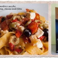 Pappardelle with olives and feta