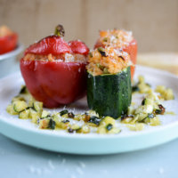 Quick Risotto-Stuffed Vegetables
