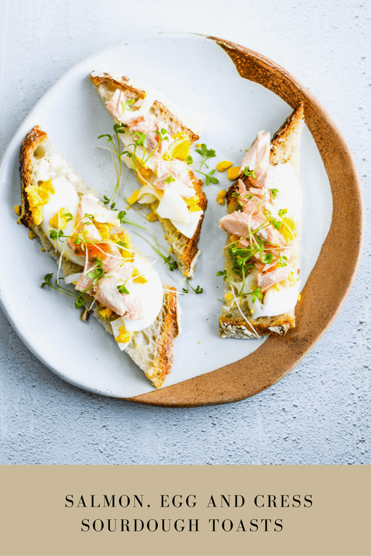 Salmon, Egg and Cress Sourdough Toasts