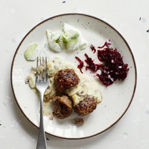 Wild Honey & Rye - Meatballs with Cucumber Salad
